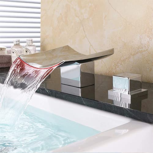Robinet LED cascade anti-éclaboussures pour évier et lavabo chrome