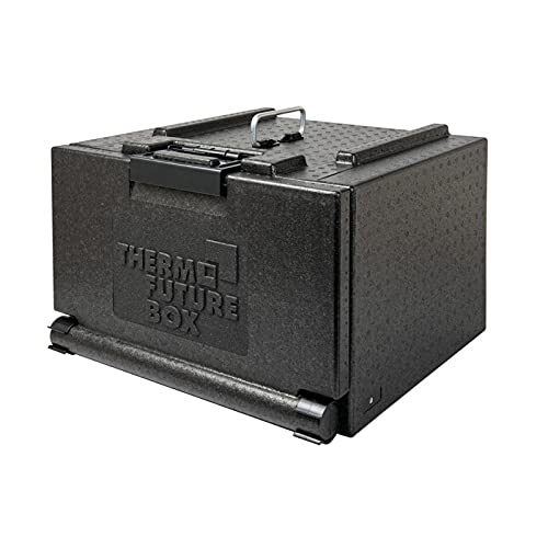 Thermo Future Box® | 27L Quadratische Pizzabox | Transportbox und Isolierbox | Lieferbox Kühlbox Thermobox Warmhaltebox mit Deckel | Thermobox für Essen und Getränke | Expandiertes Polypropylen Cover