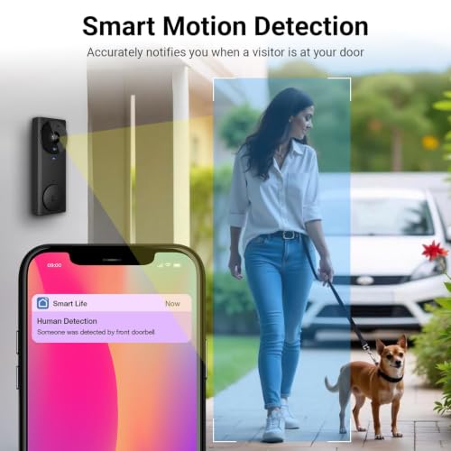 Image of trenzu Smart WiFi Video Doorbell Camera with Chime | Wireless Video Door Bell Camera | 2-Way Audio, HD Night Vision, Motion Detection, 110 Wide Angle Lens, Mobile App Support, Easy Installation