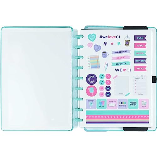 Caderno Inteligente, Médio, All Aquamarine, 190x255 mm, 80 Folhas