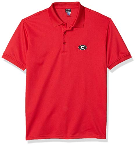 Collegiate Short-Sleeve Polo Shirt with Embroidered Logo in Official School Colors