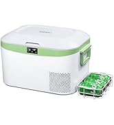 Megiu Car Refrigerator, Portable Car Fridge 12V Refrigerator 13.5 Quart (White)