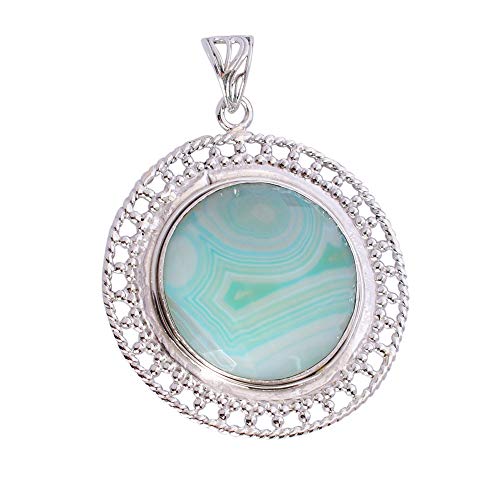 Pendentif en argent sterling 925 agate du Botswana idée cadeau