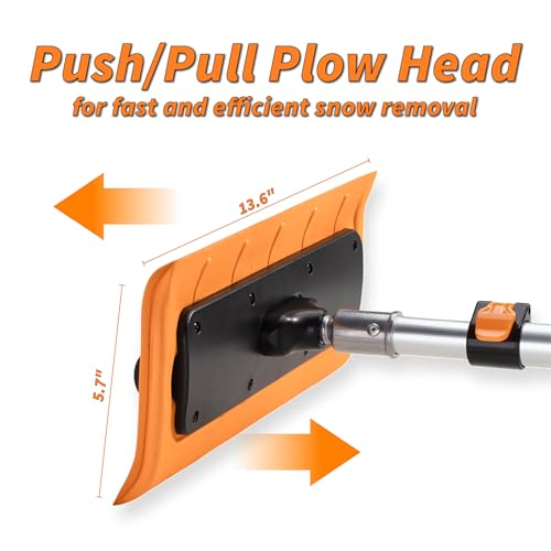 5-24 ft Telescoping Snow Roof Rake // High Reach Solar Panel Snow Removal Tool for Roofs, RVs & Cars // Heavy Duty Snow Rake for House Roof // 13.6