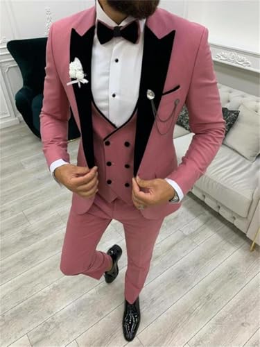 Men's Suit 3 Piece Slim Fit Suit One Button Velvet Blazer Tuxedo for Wedding Party Dinner Prom3