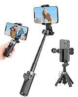 Victiv Selfie Stick & Handy Stativ, Ultratragbar Mini-Stativ für Smartphone, mit Wiederaufladbarer Fernbedienung, 360° Drehbarer Handyhalter für iPhone16 15 14 Pro Max, Samsung, Huawei, 2 Kaltschuh