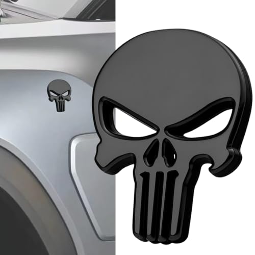 Image of DETACHI Danger Emblem 3D Metal Car Badges Emblems Logo-7.7 X 7.7cm-Black & Silver Trunk Rear Fender Emblem compataibe with Tailgate Side Sticker Badge Car Decals Waterproof Self-Adhesive Non-Rusting