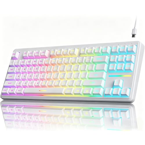 EWEADN V80 Wired TKL RGB Gaming Keyboard, 80% Compact Layout...