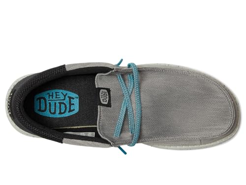 Image of HEYDUDE Mens Wally Funk Zigzag Mesh Moon Grey /Black 7 M