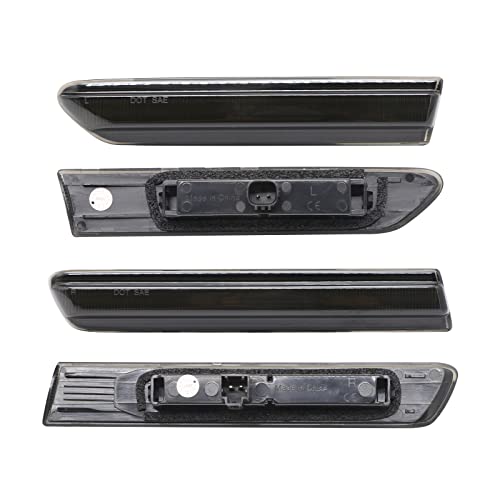Shinefit Led Front Rear Side Marker Lights Assembly Compatible With Tl 2004-2008 (Excluding Type S), Replace Oem Sidemarker Lamps Smoke Lens #TOP3