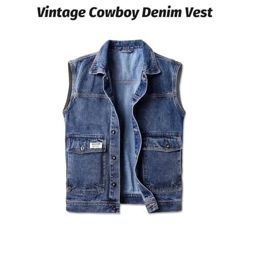 Chaleco vaquero versátil combinable estilo vintage con diseño transpirable y cómodo 3