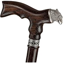Asterom Fancy Handmade Walking Cane for Men - Eagle - Unique Designer Wood Cane Fashionable Walking Stick Walnut