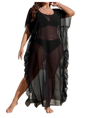 Robe de plage en maille noire pour sublimer votre maillot de bain en vacances