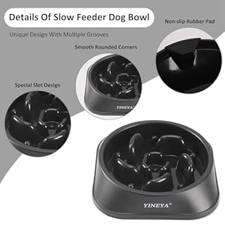 YINEYA Slow Feeder Dog Bowls, Pet Supplies That Slow Down Eating, Pet Food Bowls, Maze Dog Puzzle Feeder for Medium Breed