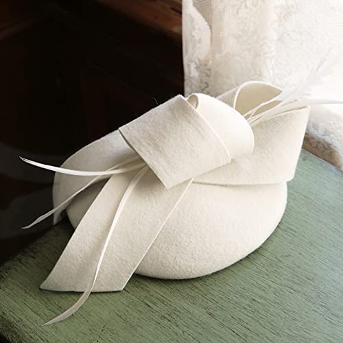 Ellydoor Wool Fascinator Pillbox Hat Winter British Wool Felt Hat For Women Wedding Church Hat One Size #TOP4