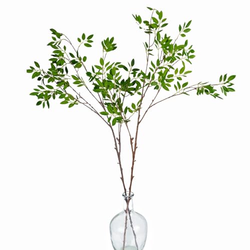 Avoik Tiges végétales artificielles, 120 cm Branches artificielles Feuilles artificielles Ficus Artificiel pour Maison, Bureau, hôtel, Vase, décoration de Jardin, 2 pièces
