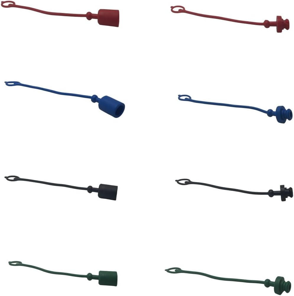 4 Sets 3/8″Agricultural ISO 7241-B Hydraulic Coupler Male Dust Cap And Female Plug Cover Set(Blue,Black,Red,Green)