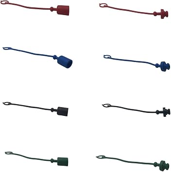4 Sets 3/8Agricultural ISO 7241-B Hydraulic Coupler Male Dust Cap And Female Plug Cover SetBlue,Black,Red,Green