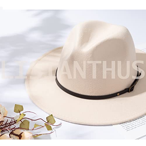Lisianthus Women Belt Buckle Fedora Hat Creamy #TOP7
