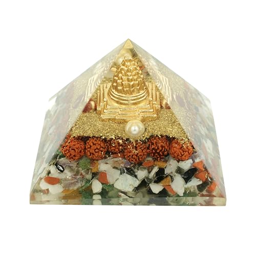 Image of Navgrah Crystal Pyramid | 3 Inch | Feng Shui & Vastu Correction | Crystal Pyramid for Positive Energy, Meditation, Health | Home & Office Decor | Gift