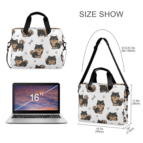 Funda para portátil con diseño de cachorro Pomerania, 13-15.6 pulg miniatura 4