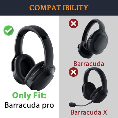 Image of SOULWIT Cooling-Gel Earpads for Razer Barracuda Pro (Do Not Fit Barracuda /Barracuda X) Headphones, Ear Pads Cushions with Noise Isolation Foam, Ice Silk Fabric - Black