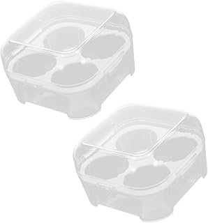 WATIIFUFU Caixa de armazenamento de ovos com 4 grades, caixa de armazenamento de plástico, palete de plástico, para acampamento, geladeira, caixa de armazenamento de plástico, bandeja de ovos de cozinha, bandeja de ovos de ganso Pp caixa de armazenamento de geladeira caixa de armazenamento de mesa