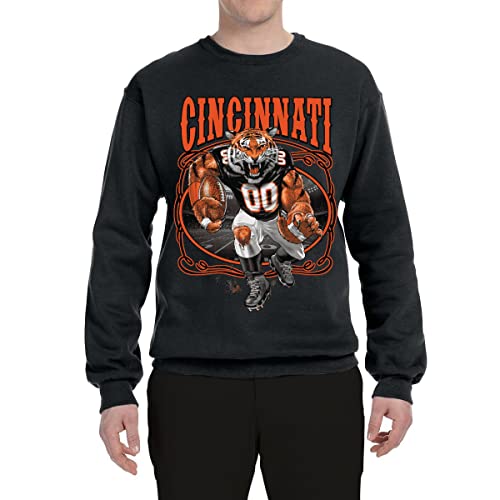 Wild Bobby Cincinnati Fan | Cin Fantasy Football Sports Unisex Crewneck Graphic Sweatshirt, Black, Large #TOP2