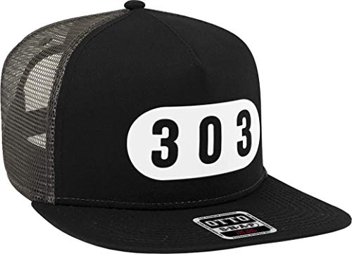 NOFO Clothing Co. Est. 2015 303 Denver Snapback Trucker Hat, Black/Charcoal Grey