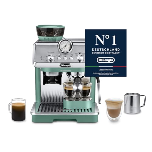 De'Longhi La Specialista Arte EC9155.GR, Barista-Espressomaschine mit 8 Mahlgradeinstellungen, Bean-to-Cup Maschine für Cappuccino, MyLatte Art Milchaufschäumer, 1550W, Grün