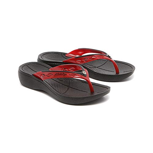 Chinelo Alcalay Vegano Salto Anabela Esporão Ortopédico 024 (36, Vermelho)