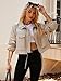 UEAL Womens Fall Fashion 2026 Cropped Zip Up Light Windbreaker Bomber Jacket Trendy Small Khaki