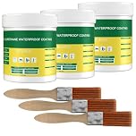 Mineup Polyurethane Waterproof Coating, 900g 3 Pcs Insulating Sealant with Brush, Transparent Anti-Leaking Clear Insulation Sealant for Home, Roof, Bathroom, Patio
