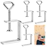 Tkxjry 4 Stück Edelstahl C Zwingen, 50mm C-Klemme Edelstahl, Silber Schraubzwingen Klein, C Klemme Klein, C Zwingen, Maximaler Klemmgrad 50 mm für Holzarbeiten Klemmen, Spanner Schweißen Autoreparatur