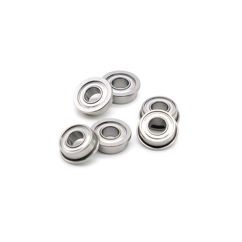 Rodamiento, Rodamiento de bolas cerámica híbrido con brida SMF105ZZ 5 * 10 4 mm (2 piezas) Rodamientos bridas acero inoxidable doble blindaje
