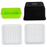 Ameble Anzuchtschalen für Microgreens, 25 x 30 cm, 100 Löcher, Sprossen Anzuchtset mit Schattiernetz, Pflanzplatte, Wiederverwendbare Anzuchtschale für Erdnüsse
