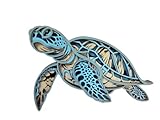 Handmade 3D Sea Turtle Wall Decor – Nautical Layered Wood Art for Beach House, Office, or Gallery Wall