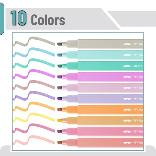 image for Mr. Pen- Aesthetic Highlighters, 10 Pack, Chisel Tip, Candy Colors, Cu