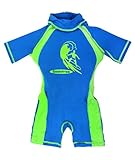 Swimfree Boys Blue/Green Floating Swimsuit Sun Protection Swim Suit Spf+50 Flotation Suit Size Smallmall For Kids Age 1.5-3.5 Years Old