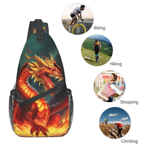 Bolso cruzado Dragon King en fuego para hombres y mujeres miniatura 6
