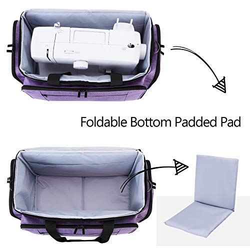 Luxja Sewing Machine Case With Removable Padding Pad, Travel Case For Sewing Machine And Accessories (Fit For Most Standard Sewing Machines), Purple (Bag Only) #TOP1