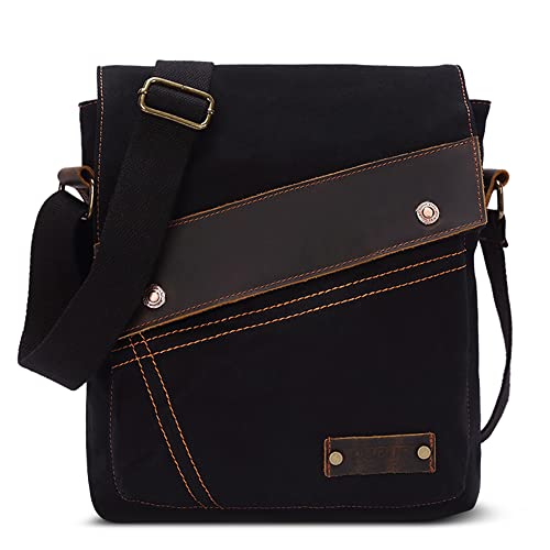 Sac d'épaule homme toile noir fini les affaires éparpillées au travail et à l'école