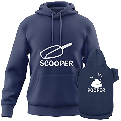 Funny Dog And Owner Outfit Sweater - Scooper Pooper Pet & Owner Matching Hoodie Sweatshirt Cute Dog Clothes - Navy Blue/2Xl Human | S Dog #TOP27