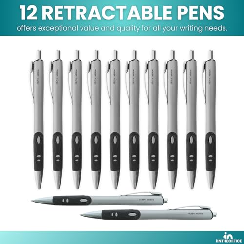 Set de 12 bolígrafos gel retractiles negro 0.7mm miniatura 6
