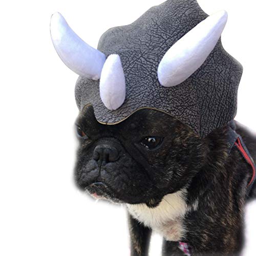 Dog Dinosaur Costume, Triceratops Pet Hat Headdress Dog Cat Dress Up Party Costume Cosplay Cute Horn Headdress