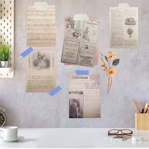 milaosk Scrapbooking Papier 120 Blätter Scrapbook Paper 14x20cm Vintage Papierkunst Scrapbook Zubehör Bastelpapier Dekorpapier für DIY Journal Fotoalbum Tagebuch Notizbuch Tagebuch Handwerk