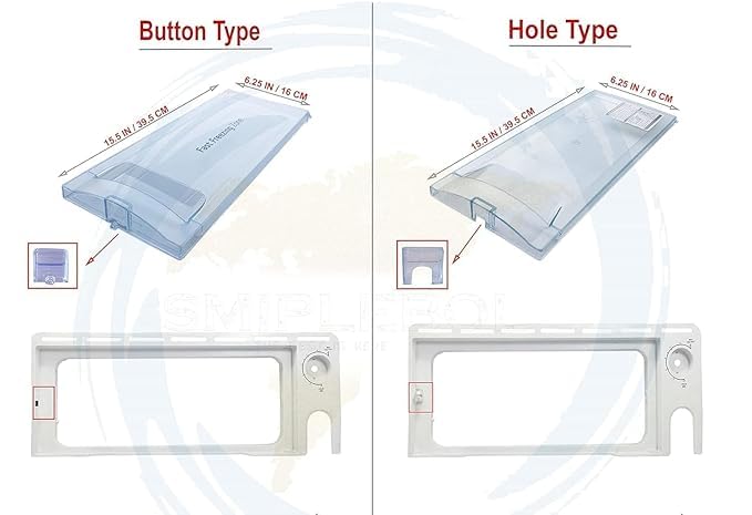 Image of AHC Freezer Door for LG Specific GL Series Single Door Refrigerators- Heavy-Duty Ice Box Door | Cut Model - Match & Buy | Clear Plastic Freezer Compartment Cover | (Pack of 1)