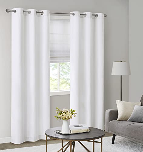 Madison Park Galen Basketweave 2-Panel Pack Window Curtain, Room Darkening, Grommet Top Easy to Hang, Fits up to 1.25