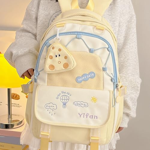 Mochila escolar de gran capacidad con monedero y compartimentos de nailon resistente 4