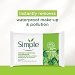 Simple Kind To Skin Micellar Makeup Remover Wipes - Face Wipes Instantly Remove Waterproof Makeup - Enriched with Vitamin B5 and E - Vegan - 2 pc - Image 2